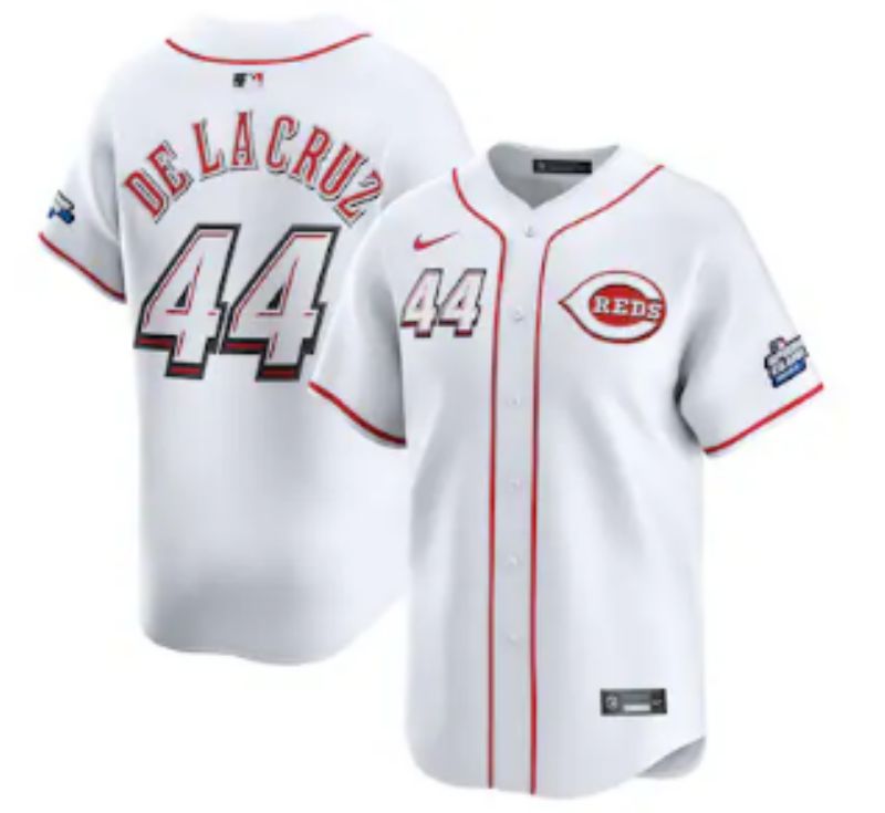 Men 2025 Cincinnati Reds #44 Delacruz White Joint Name Nike MLB Jersey style 07->cincinnati reds->MLB Jersey